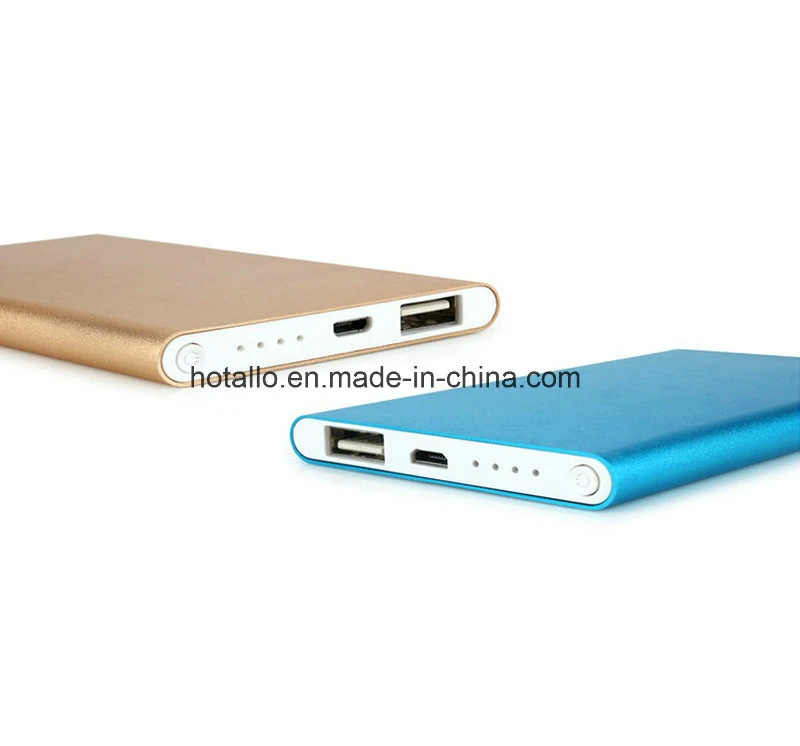 Portable Good Quality Large Capacity Thin Aluminum Power Bank 4000mAh