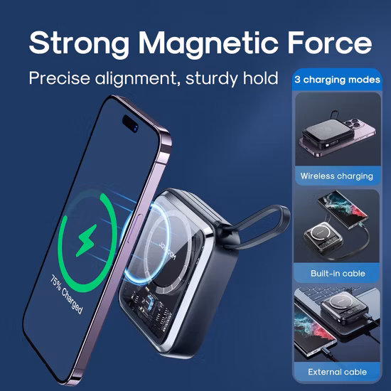 Banque d'alimentation magnétique avec chargeur sans fil Pd QC