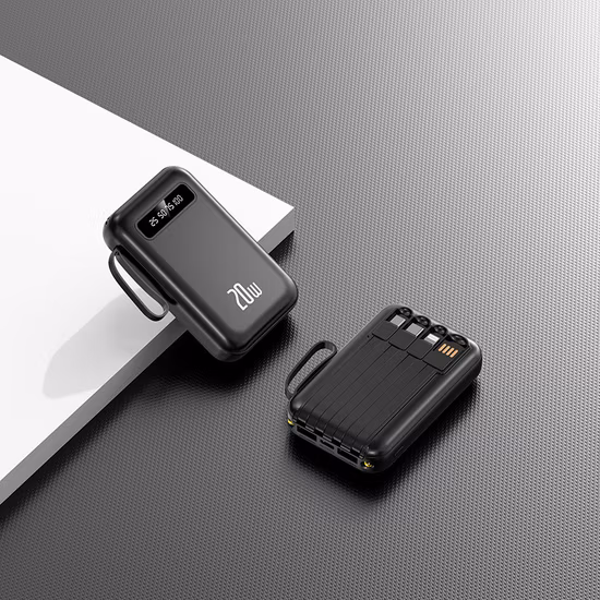 Affichage numérique Charge rapide Power Bank 20000mAh Charge sans fil avec câble pour iPhone